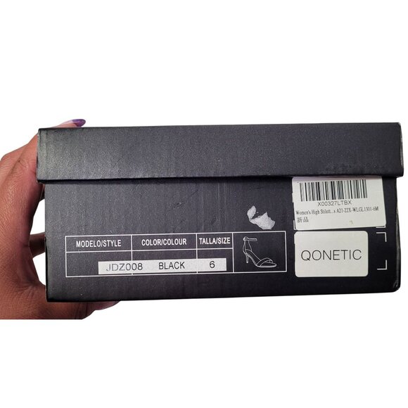 Women's Solid Color Black Suede Ankle Strap High Stiletto Heel Sandals Size 6 - Picture 13 of 13